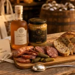 Spécialité culinaire orléans : vinaigre, moutarde et andouille, marché local