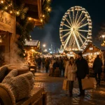 Marché de noël Orléans : verre chaud devant les chalets