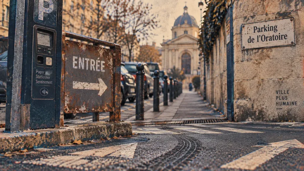 Parking de l oratoire : horodateur et accès