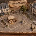 Place du vieux marché Orléans, maquette de la place historique