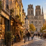 Centre Orléans : cathédrale Sainte-Croix au coucher du soleil