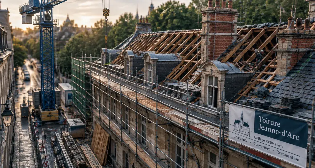 À Orléans, la toiture du collège Jeanne-d’Arc en chantier pour vingt mois