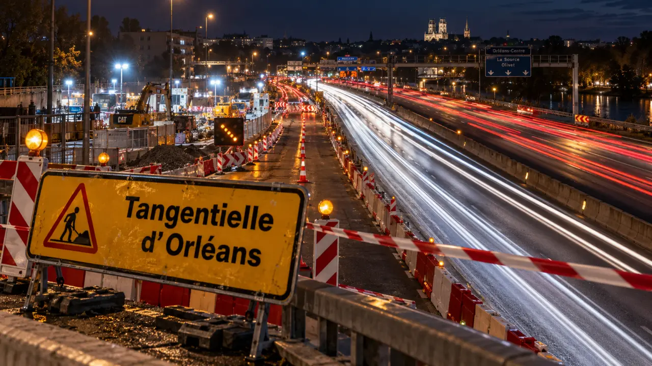Tangentielle d’Orléans : des travaux d’éclairage de nuit du 26 octobre au 6 décembre